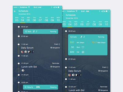 Fitness/Calendar app calendar fitness ios tracker ui