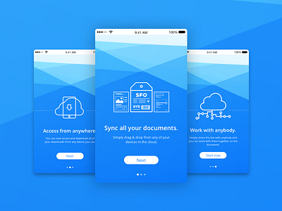 Daily UI #023 - Onboarding app blue cloud collaboration dailyui dropbox paper sync ui ux