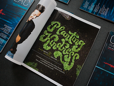 Cadillac Dimensional Type dimensional type editorial green groovy hand lettering kindness lettering planting kindness plants script typography