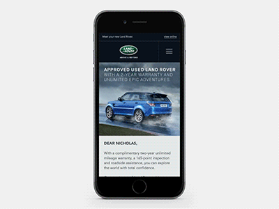 Collapsable Menu in Email burger car email land rover menu nav pixel perfect