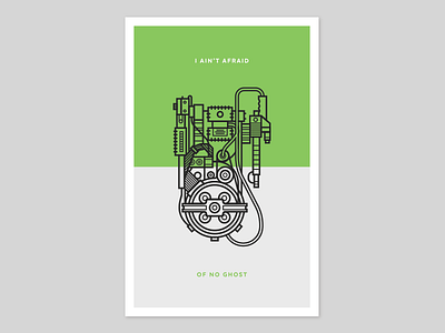 Proton Pack backpack ghostbusters gun illustration line work modern poster print proton pack