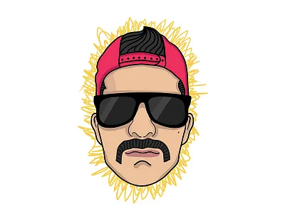 Cover art for my 🔥 new mixtape, jk...just doodling cover art headshot lineart tablet thick lines wacom