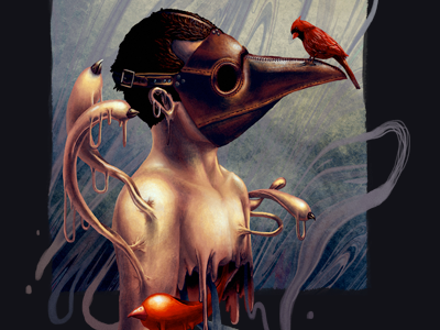 Veneer abstract bird illustration mask surreal surrealism