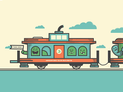 Kaboose! illustration monsters nashville texture train vector