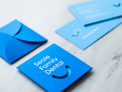 Seale Family Dental appointment reminder branding business card card dentist die cut fold identity logo print seale family dental vis