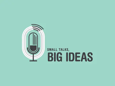 Small Talks, Big Ideas flat design illustration logo microphone