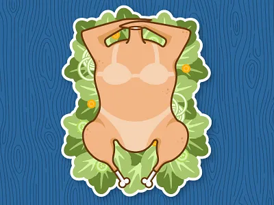 Sexy Turkey food sticker sticker mule thanksgiving turkey