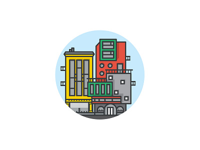 City build city exterior icon logo mark town