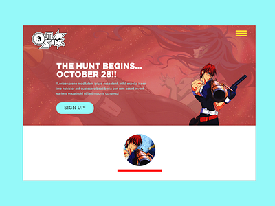 Daily Ui Day 003 anime daily landing page microsite outlaw star ui web