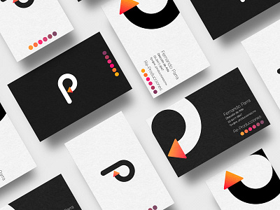 Re-Producciones branding cards design identity logo