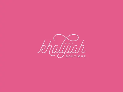 Khalijiah Boutique boutique brand branding colour feminine freehand lines logo magenta pink swash waves