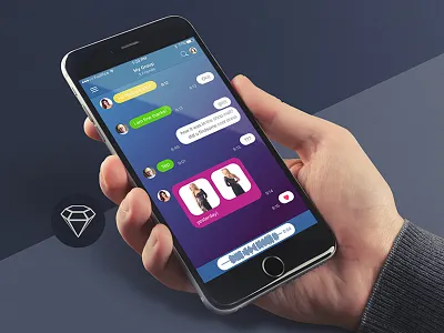 Direct Messaging - Day35 My Free UI/UX SketchApp Challenge daily ui day100 day34 download message messenger sketch sketchapp social ui ui challenge ux