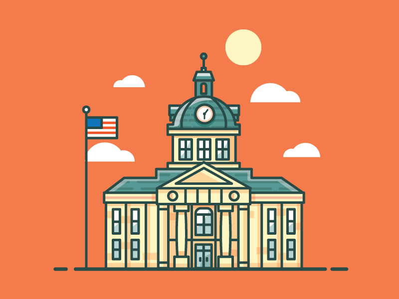 Marion Courthouse america building city government illustration mississippi usa