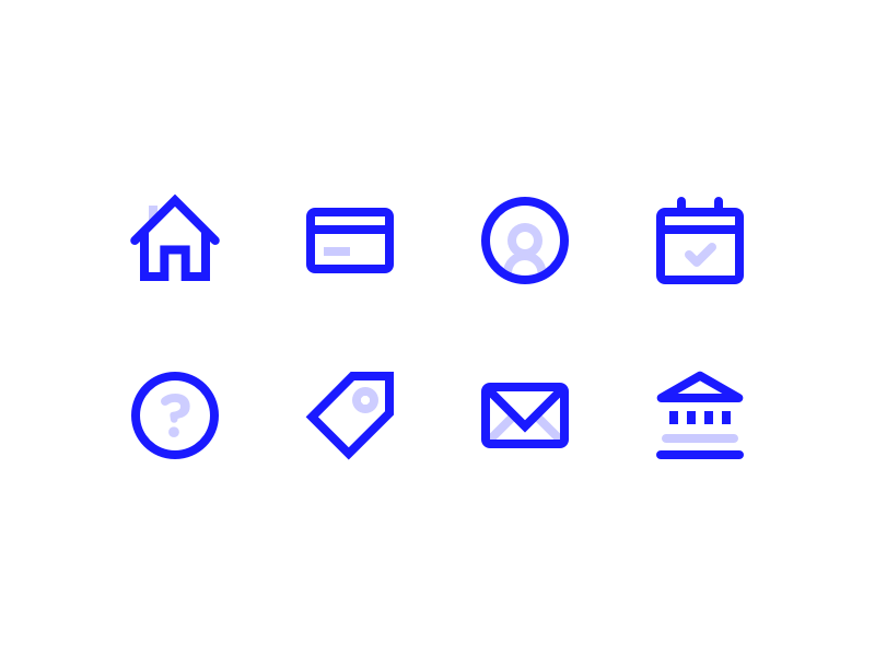 Payment Icons bank glyphs icons illustration minimal payment ui