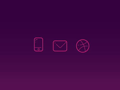 Contact Icons ball contact dribbble email envelope icon letter line mobile phone pink purple