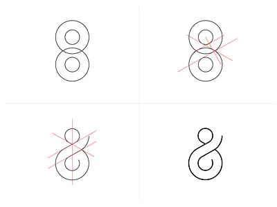 Ampersand ampersand circles guides icon logo process simple vector
