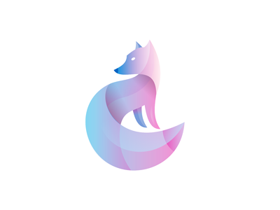 Fox gradient logo sign symbol