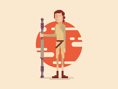 Rey illustration movies pop culture rey sci fi star wars vector