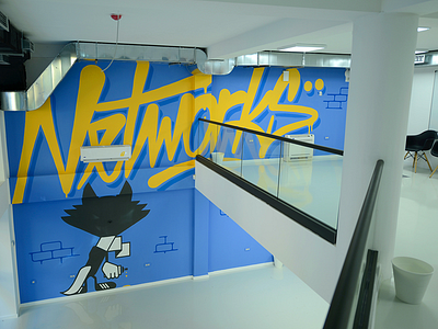 Networks graffiti lettering letters mural office sarajevo type