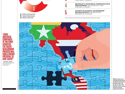 HQ Asia - Puzzle asia editorial game hand illustration puzzle