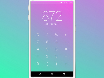 Shot 042 - Calculator android calculator gesture interaction interface light minimal numbers simple typography ui user