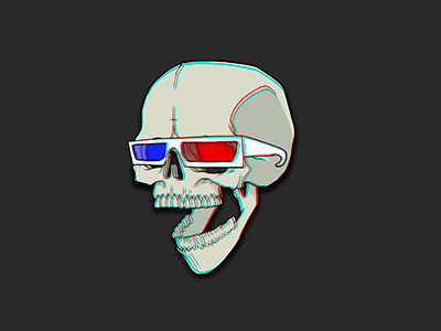 Сien Muertes "Stereo" 2d art illustration skull stereo