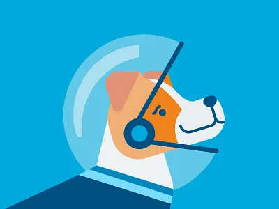 Laika astronaut dog helmet illustration laika puppy russian soviet space