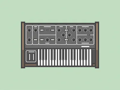MOOG icon illustration keyboard moog synthesizer vector
