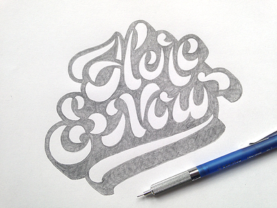 Here And Now hand lettering lettering script stencil tshirts