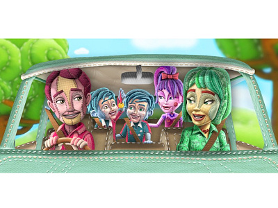 Comfort Conditioner Ad advertising art campaign character design comfort conditioner digital fabric family illustration material photoshop