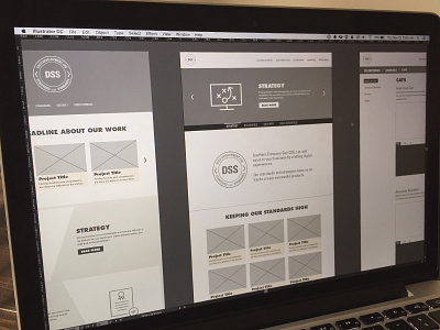 Dev Standards Site adobe illustrator wireframe