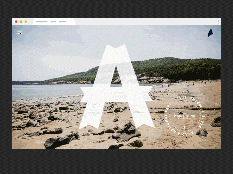 Acadia National Park Navigation acadia flat interactive layout menu national park nav navigation ui ux web