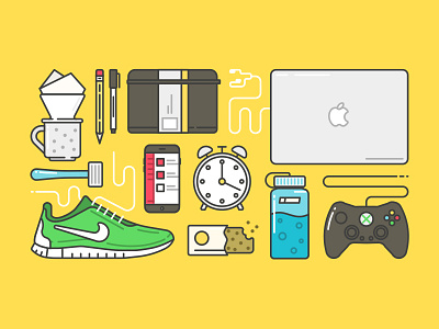 Organized apple coffee iconography icons illustration macbook nike organized xbox