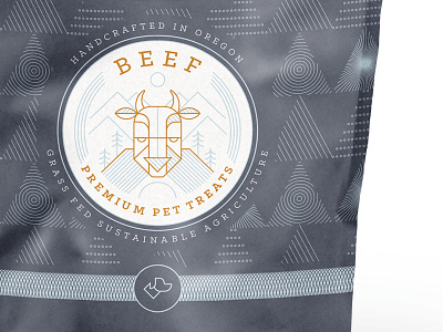 Dog Treat Packaging WIP badge beef chow cow dog grass fed oregon pattern pet puppy treats