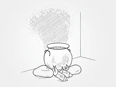 Dirty Fire illustration one color texture