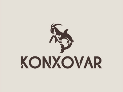 Konxovar Logo capricorn dolphin goat merge