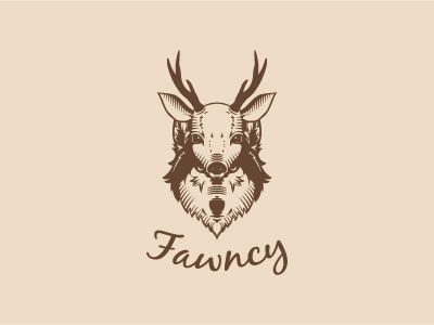 Fawncy Logo deer disguise fancy fawn wild wolf