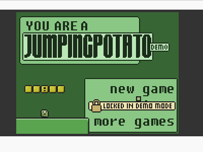 You are a Jumping Potato demo game jump platformer potato retro stencyl