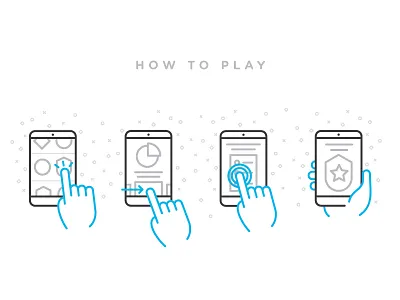 Simple Game Tutorial game game walkthrough gesture gestures icon line icon onboarding touch touch screen tutorial vector walkthrough