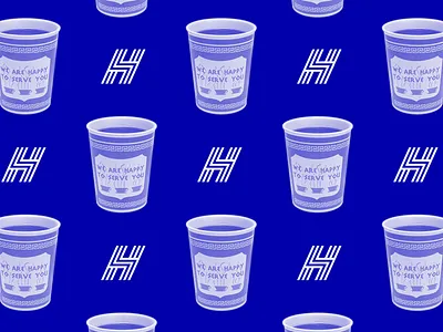 Hyper Cafe Pattern blue hyper new york queens seamless