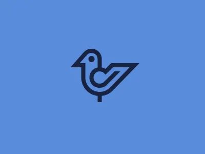 Tweet bird brand icon logo mark monoline note pio simple symbol tweet