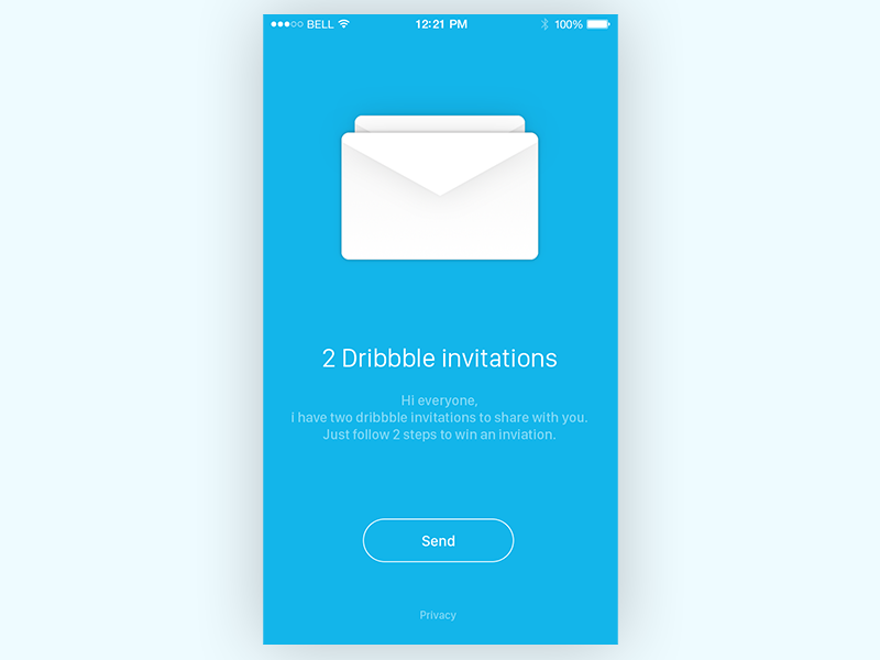 2 Dribbble invitations draft dribbble dribbbleinvitation invitation invite ios mail