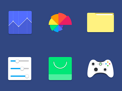 Slick Material Icons bag colors console controller folder freebie graph icons material shop slick xbox