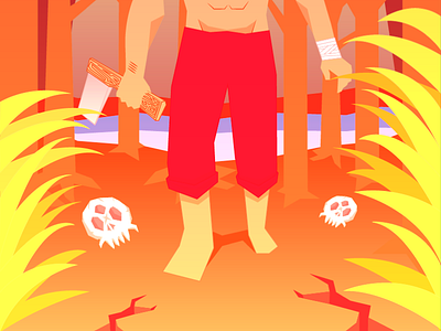 Badang badang illustration jungle legend myth skull vector