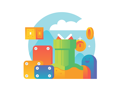 Gamification illustration mario