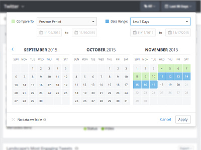 Date Range Selector analytics calendar date picker date range ui user interface ux