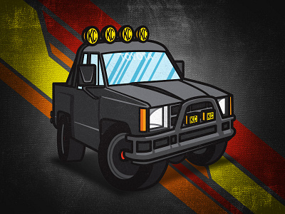 Back to the Future Marty's Truck automobile back to the future black car grey grunge movie pick up stripe toyota vintage
