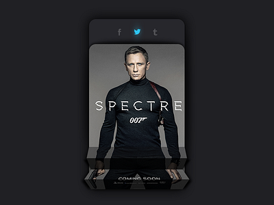 Daily UI #010 - Spectre movie Social share #dailyui #010 007 design facebook flat fold mobile movie poster social spectre twitter ui ux