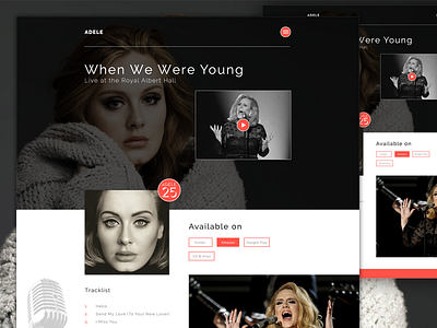 Adele website redesign 25 adele artist cd clean flat webdesign website