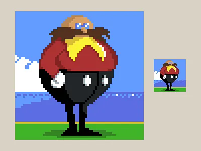 Dr Robotnik (Eggman) eggman pixel art pixel dailies pixels robotnik sonic